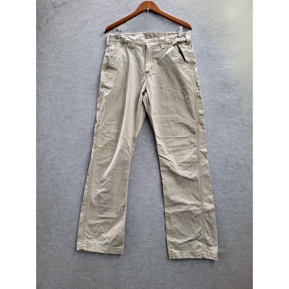 Carhartt Men Pants 32X32 Beige Carpenter B324 FDK Work Pants READ